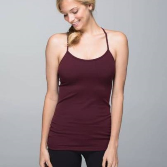 lululemon athletica Tops - Lululemon Power Y Yoga Tank Bordeaux Drama Size 6